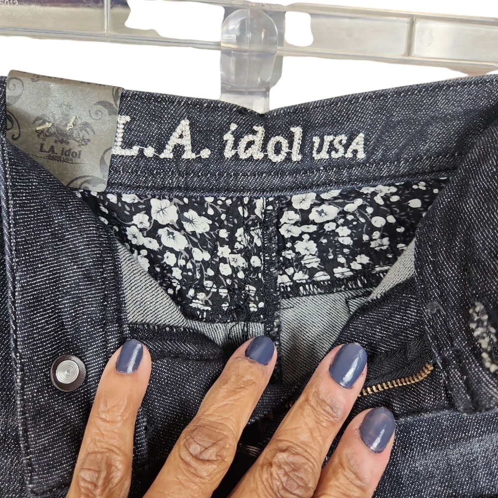 NWT, LA Idol Jeans, Women's Black Jeans with Plenty of rhinestones, Sz 15 - Picture 6 of 10